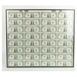 Coin 1981 Uncut Sheet of 32 $1 Federal Reserve