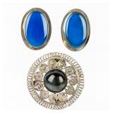 Jewelry Vintage Sterling Silver Brooch / Earrings