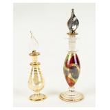 Pair of Egyptian Perfume Bottles w / Yellow Glass
