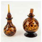 Matching Pair of "Tortoise Shell" Perfume Bottles
