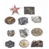Lot Of 11 Vintage Belt Buckles Canada & Usa