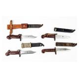 Knife Lot Of 4 Ak Bayonet & Scabbard