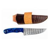 Knife Medium Fixed Blade Damascus With Epoxy Grip