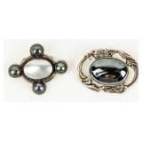 Jewelry 2 Signed Sterling Silver & Stone Brooch