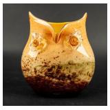 Murano-Inspired Crystal Owl Vase