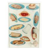 Vintage Framed Food Cut Out Board Photos / Measure