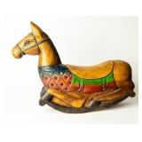 Antique Hindu Carved / Painted Rocking Horse