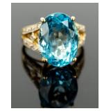 Jewelry 14kt Yellow Gold Blue Topaz Ring
