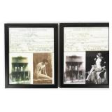 (2)  Brothel License Framed with Original Photo