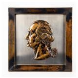 Art Framed Bonze Profile Of George Washington