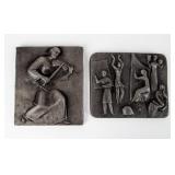 Art 2 Cast Iron Relief Plaques From Germany