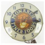 Vintage Monarch Foods Light Up Electric Wall Clock