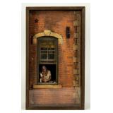 Art Michael Garman City Scape Man in Window