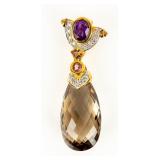 Jewelry 18kt Gold Smoky Quartz Pendant