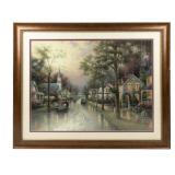 Thomas Kinkade "Hometown Morning" Framed Art