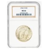 Coin 1946-D Walking Liberty Half Dollar NGC MS66