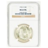 Coin 1950-D Franklin Half Dollar NGC MS65 FBL