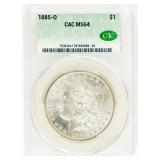 Coin 1885-O  Morgan Silver Dollar  CAC MS64