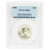 Coin 1950 Washington Silver Quarter PCGS MS65