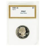 Coin 1981-S Type 2 SBA Dollar PCI PR67 Deep Cameo
