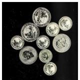 Coin (10) Assorted Silver Rounds 1.60 Troy Ounces.
