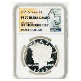 Coin 2023-S  Peace Silver Dollar NGC PF70 UC