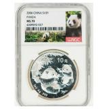 Coin 2006 China Silver Panda NGC MS70