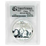 Coin 2013 Chinese Panda .999 Silver PCGS MS70