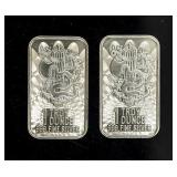 Coin (2) One Ounce Silver Bars USA