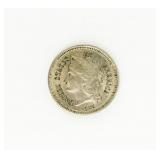 Coin 1865 Three Cent Nickel Almost Unc*