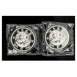 Coin (2) .999 Fine Silver Rounds Dragons!