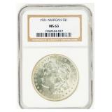 Coin 1921 Morgan Silver Dollar NGC MS63