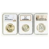 Coin (3) Silver Half Dollars Graded by NGC