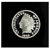 Coin Two Troy Ounce Silver Round Indian Cent