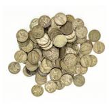 Coin (100) Jefferson 35% Silver Wartime Nickels