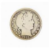 Coin 1915  Barber Half Dollar in Very Good