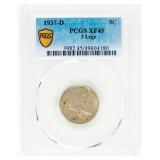 Coin 1937-D Buffalo Nickel 3 Leg PCGS XF45