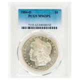 Coin 1884-O Morgan Silver Dollar PCGS MS63PL