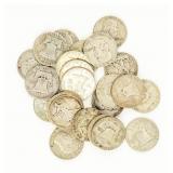 Coin 24 Franklin Half Dollars Assorted Dates
