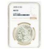 Coin 1890-O  Morgan Silver Dollar  NGC AU53