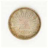 Coin 1899 Mexican 1 Peso Silver in Choice AU