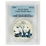 Coin 2010 China Panda Silver PCGS MS70