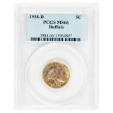 Coin 1938-D Buffalo Nickel PCGS MS66