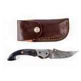 Knife Pocket Knife Damascus With Epoxy Handles