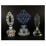 Lot of 3 Transparent Bohemian Perfume Bottles
