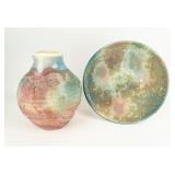 Vintage Lot of 2 "Ancient Sands" Raku Pottery