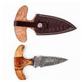 Knife Dual Edge Push Dagger Damascus