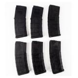 Lot Of 6 Ar Pattern Mags Magpul & Promag 5.56/.223