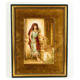 "A Bird Seller in Pompeii" Porcelain Artwork