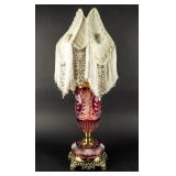 Vintage Cranberry Glass Table Lamp